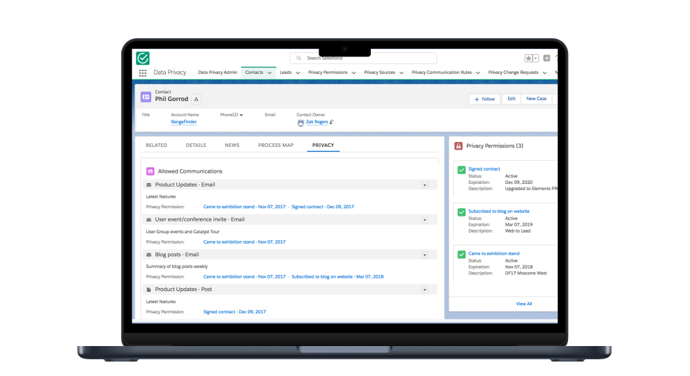 GDPR management app for Elements.cloud